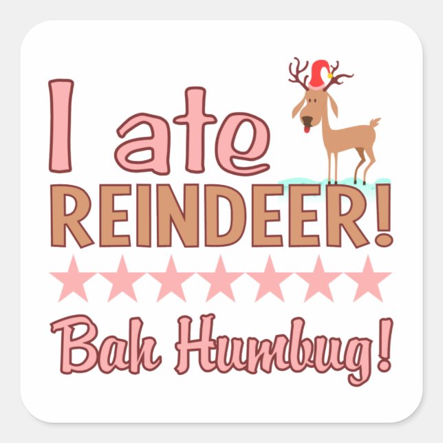 Bah Humbug Reindeer adesivos (Frente)