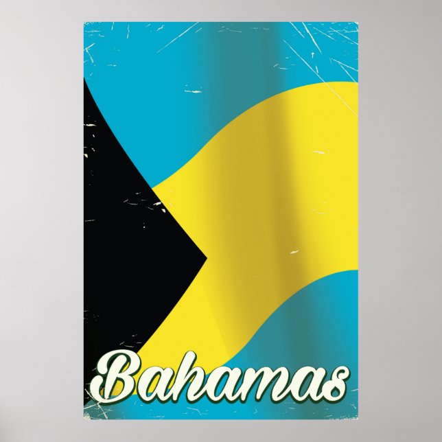 Bahamas Flag vintage travel poster (Frente)