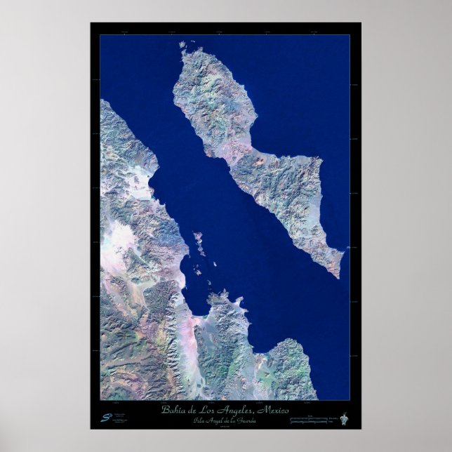 Bahia de Los Angeles, B.C., poster de satélite do  (Frente)