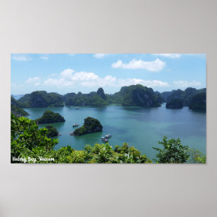 Baía de Halong, poster do costume de Vietnam