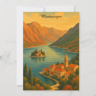 Baía de Kotor Montenegro Anúncio Vintage Costa Adr