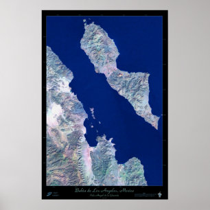 Baía de Los Angeles, B.C, poster do satélite de