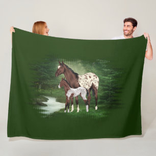 Baía e cobertor branco Appaloosa Mare e Foal