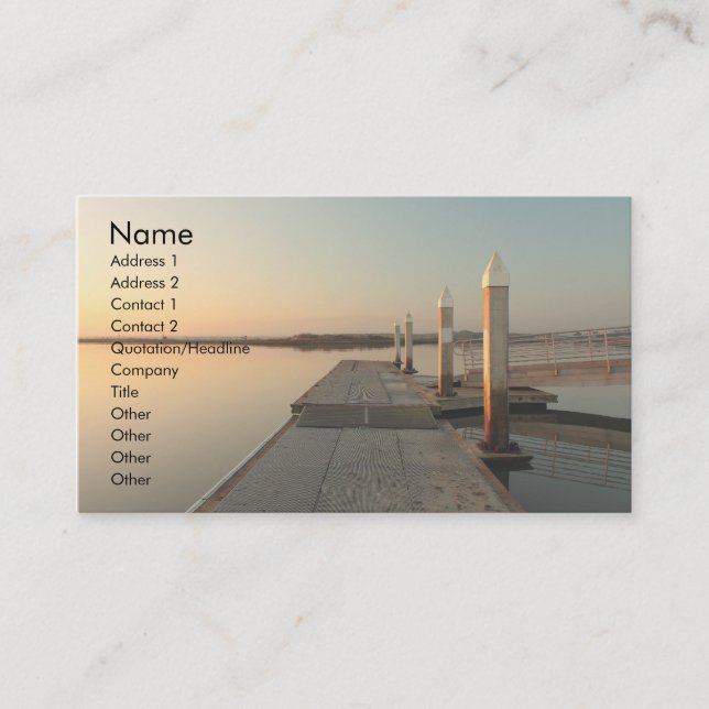 Baía no cartão de visita 2 do alvorecer (Frente)