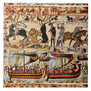 BAIEUX TAPESTRY 1066 KNIGHTS NORMANOS, NAVIOS DE V
