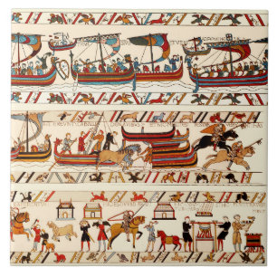 BAIEUX TAPESTRY 1066, KNIGHTS NORMANOS, NAVIOS VIK