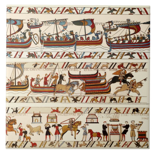 BAIEUX TAPESTRY 1066, KNIGHTS NORMANOS, NAVIOS VIK (Frente)