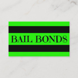 Bail Bonds Neon Green Cartão de visita