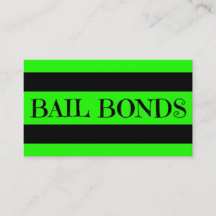 Bail Bonds Neon Green Cartão de visita
