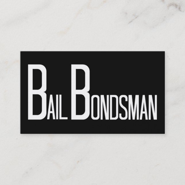 Bail Bondsman Black Simple Cartão de visita (Frente)