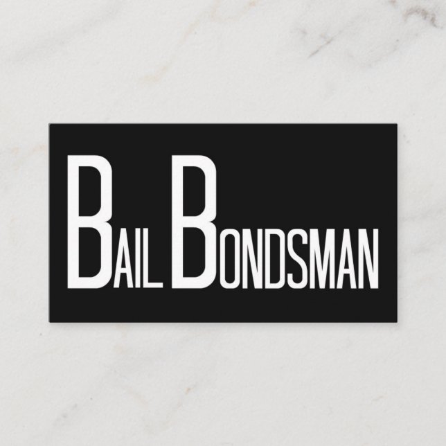 Bail Bondsman Black Simple Cartão de visita (Frente)