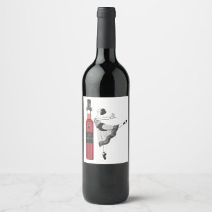 Bailarina, cavalheiro vermelho, etiquetas do vinho