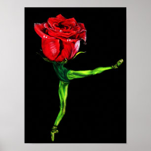 Bailarina Rosa Dançarina de Ballet Poster - Pintur