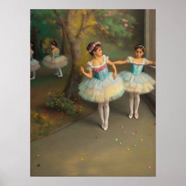 Bailarinas en el estilo romántico Poster (Frente)