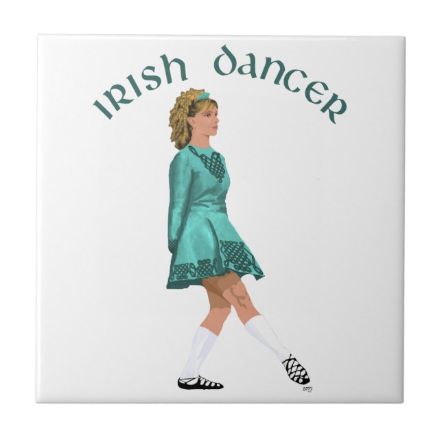 Bailarino Irlandês de Sapato Macio em Turquesa (Frente)
