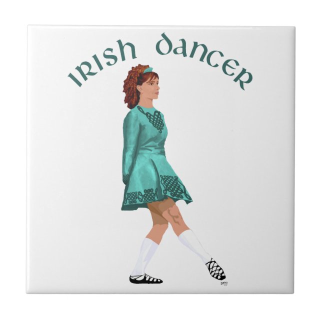 Bailarino Irlandês de Sapato Macio em Turquesa (Frente)