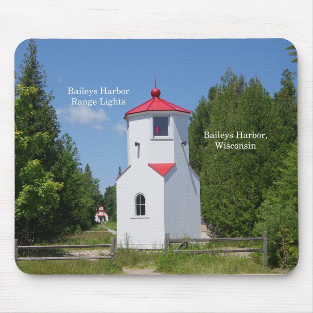 Bailey Harbor Range Lights Mousepad (Frente)