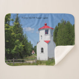 Bailey Harbor Range Lights sherpa cobertor