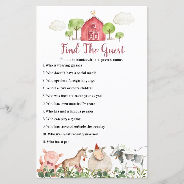 Bairro de Animais da fazenda Encontre o Jogo de Co (Frente)