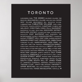 Bairros de Toronto Poster - preto e branco