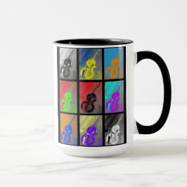 Baixo ereto e BAIXO da caneca do rolo
