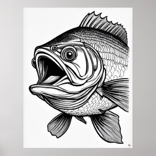 Baixo Grande - Impressão de Arte de Peixe