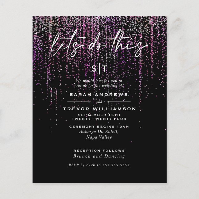 Baixo Orçamento Edgy Magenta Glitter Garland (Frente)