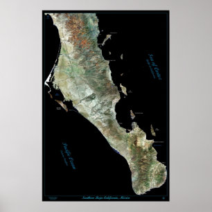 Baja California do sul, poster do satélite de