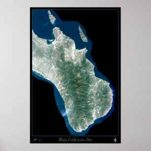 Baja California do sul, poster do satélite de