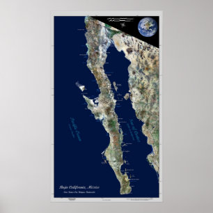 Baja California, México:  poster satélite