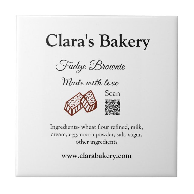 Bakery brownie adiciona ingredientes feitos com lo (Frente)