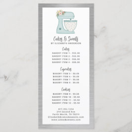 Bakery Chef Chef Menu