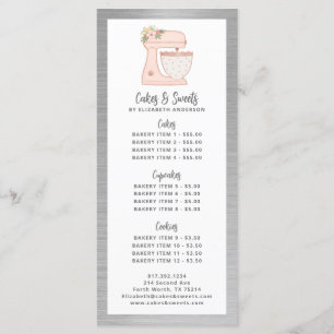 Bakery Chef Chef Menu