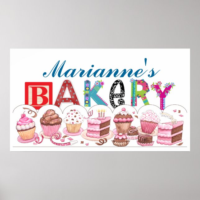 Bakery - Sinal de Poster de cozinha - SRF (Frente)