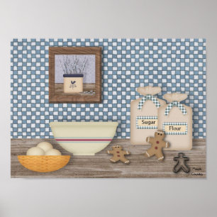 Baking Gingerbird Men Poster