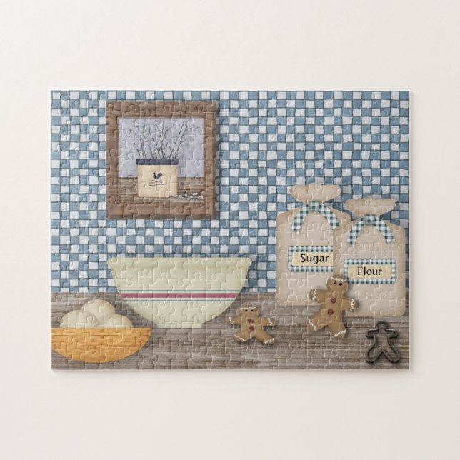 Baking Gingerbird Men Quebra-cabeça (Horizontal)