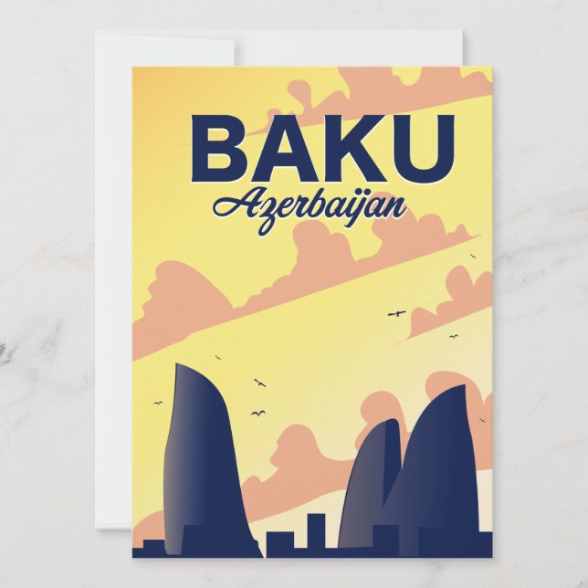 Baku Azerbaijão Flame Towers Vacation poster (Frente)