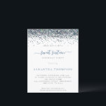 Bala Azul Pêssego do Orçamento Doce 16 Convite<br><div class="desc">Peacock Blue Glitter 16 Convite. Um alternativo de 4, 5 pol x 5, 6 pol com preço inferior. Disponível em um STOCK DE CARTÃO SEMI GLOSS 110 lb, que é a opção padrão (recomendada para convites), OU um STOCK DE PAPEL THINNER SATIN FINISH 80 lb (ideal para gabinetes). Os envelopes...</div>