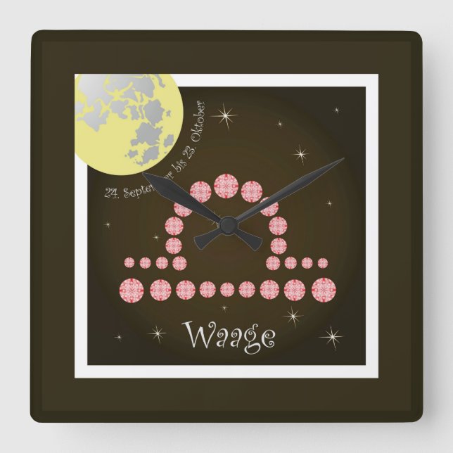 Balança 24. setembro até 23. outubro relógio (Frente)