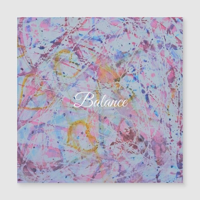 ​"Balance" Abstract Watercolor Magnetic Card (Frente)