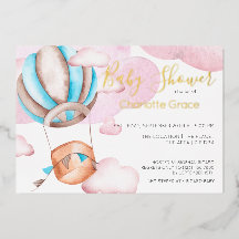 Balão Azul De Ar Quente No Chá de fraldas De Nuven