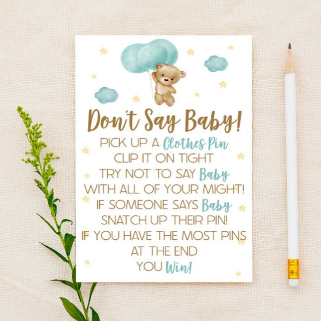 Balão Azul do Urso Teddy Não diga jogo de Chá de f (Criador carregado)