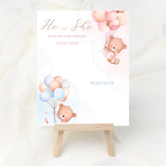 Balão Bear Boy ou Menina Sexo Revelar Poster (Criador carregado)