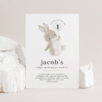 Balão Branco de Convite para o Primeiro Aniversári