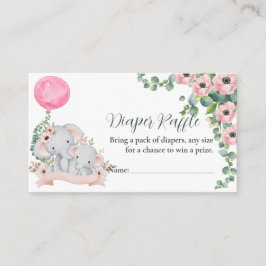 Balão cor-de-rosa Cartões da fralda de Elefante pa