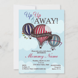 Balão de ar quente acima acima & convite ausente