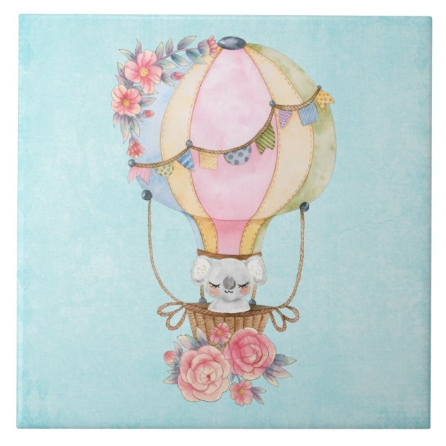 Balão de Ar Quente Cinto com Aquarela de Urso (Frente)