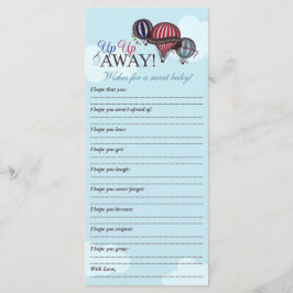 Balão de ar quente - Desejos da nota de memória do