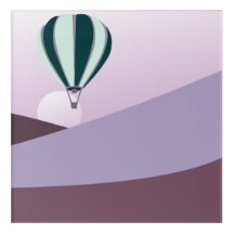 Balão de Ar Quente Deserto Verde e Roxo