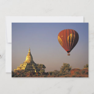 Balão de ar quente e Templo de Shwesandaw, Bagan